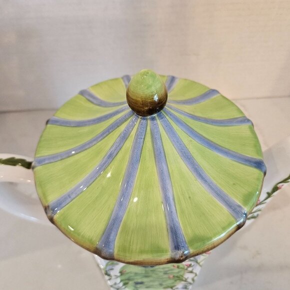 Winterthur By Enesco Gazebo Trellis Floral Butterfly Ceramic Teapot with Lid 8" - Picture 4 of 11